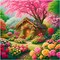 Landscape Scenery Diamond Art Painting Kits for Adults: Country Diamond Art Painting Cottage DIY 5d Flowers Diamond Art Kit Full Drill for Wall Decor
